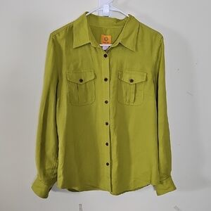 Ruby Rd. Lime Green Linen Blend Top